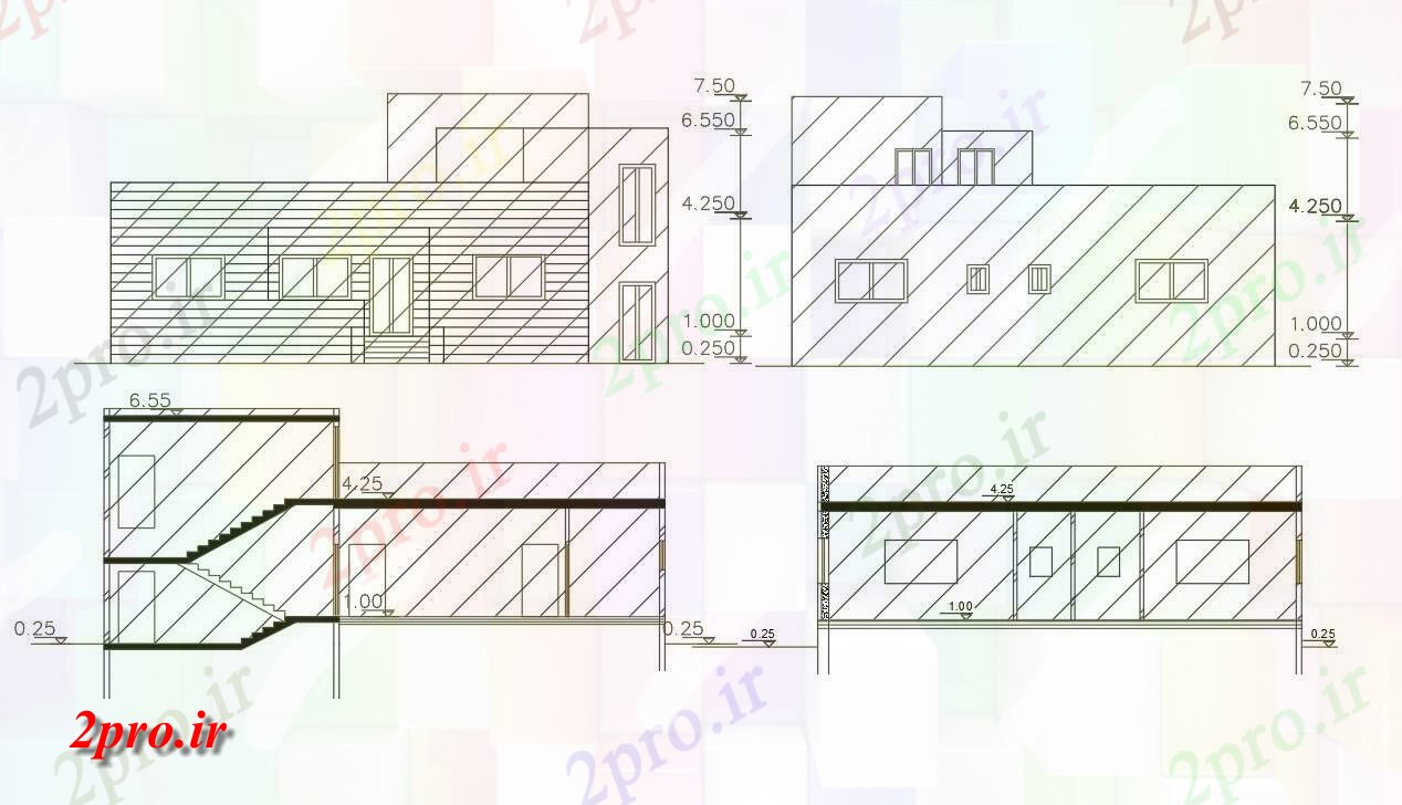 دانلود نقشه مسکونی  ، ویلایی ، آپارتمان  توسط 45 فوت ساختمان خانه (کد156409)