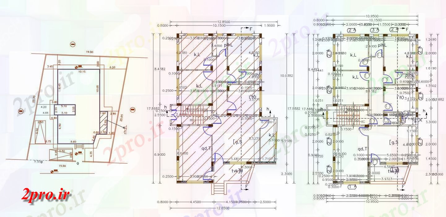 دانلود نقشه خانه های کوچک ، نگهبانی ، سازمانی - توسط 55 پا خانه طرحی 12 در 17 متر (کد156420)