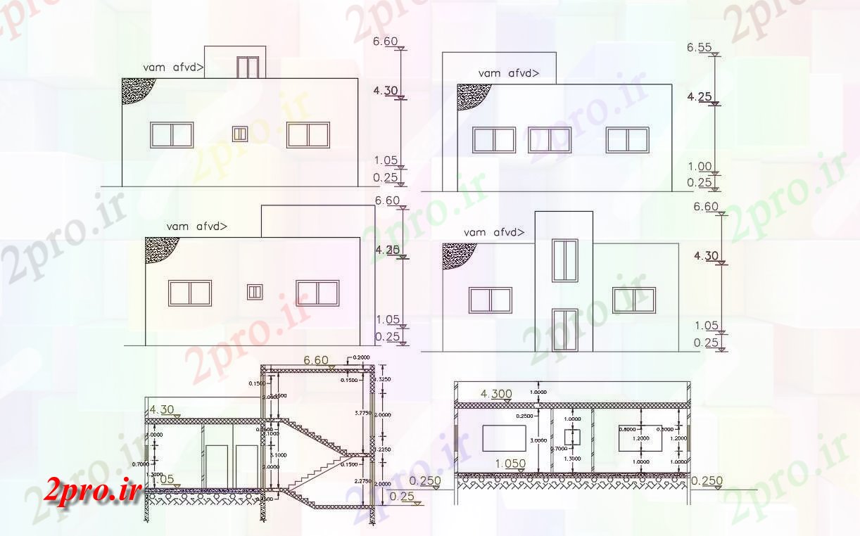 دانلود نقشه مسکونی  ، ویلایی ، آپارتمان  فوت مربع ساختمان خانه (کد156436)