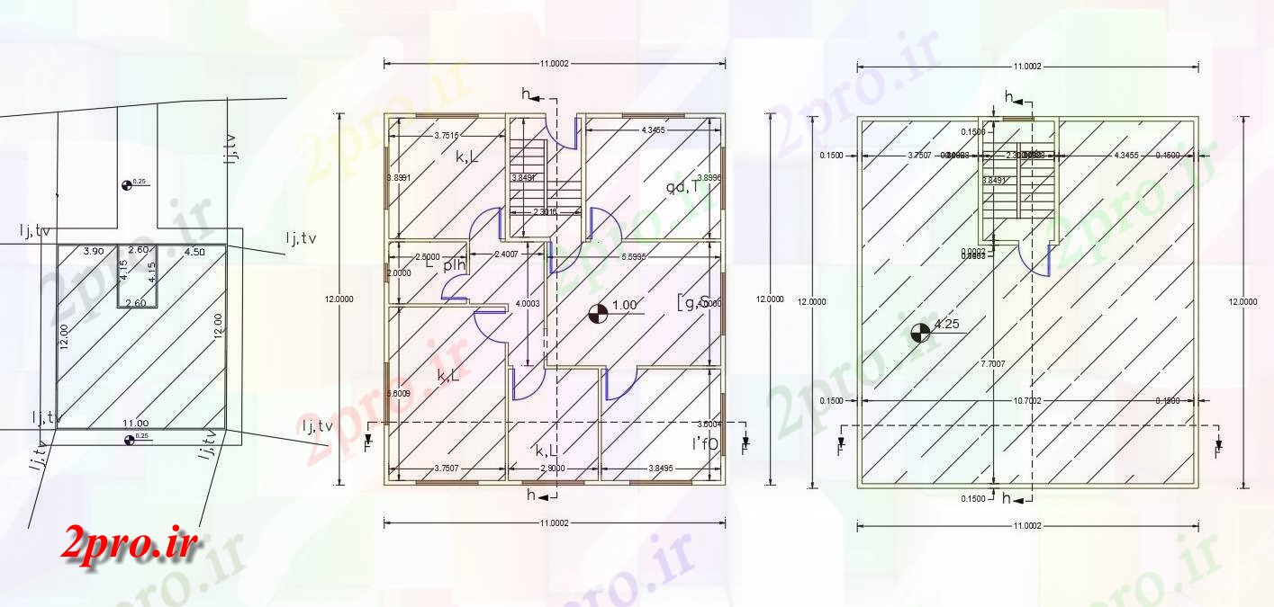 دانلود نقشه مسکونی ، ویلایی ، آپارتمان X 40 خانه طرحی 11 در 12 متر (کد156444)