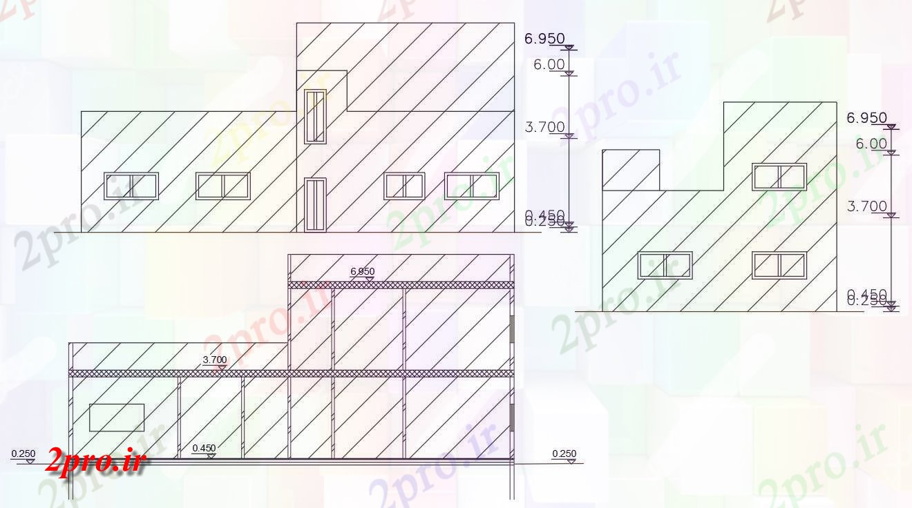 دانلود نقشه مسکونی  ، ویلایی ، آپارتمان  BHK خانه مشترک ساختمان (کد156454)