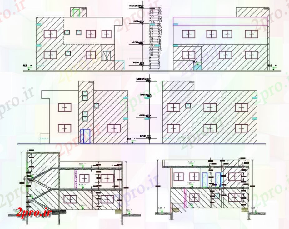 دانلود نقشه مسکونی  ، ویلایی ، آپارتمان  X 45     خانه طرحی  (180 میدان متری) (کد156461)