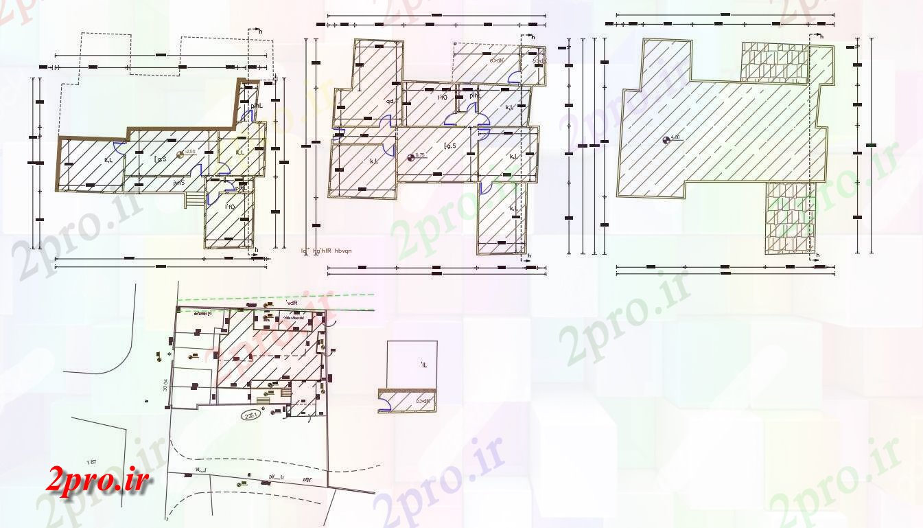 دانلود نقشه مسکونی ، ویلایی ، آپارتمان BHK خانه طرحی زمین و طبقه اول 19 در 19 متر (کد156479)