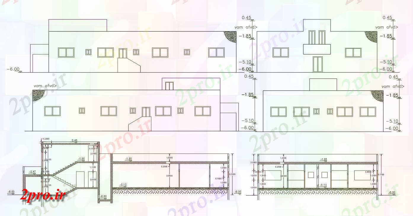 دانلود نقشه مسکونی  ، ویلایی ، آپارتمان  فوت مربع ساختمان خانه (کد156491)