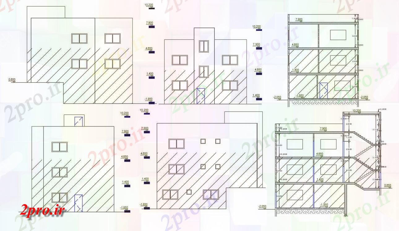 دانلود نقشه مسکونی  ، ویلایی ، آپارتمان  سطحی آپارتمان   طراحی ساختمان  (کد156507)