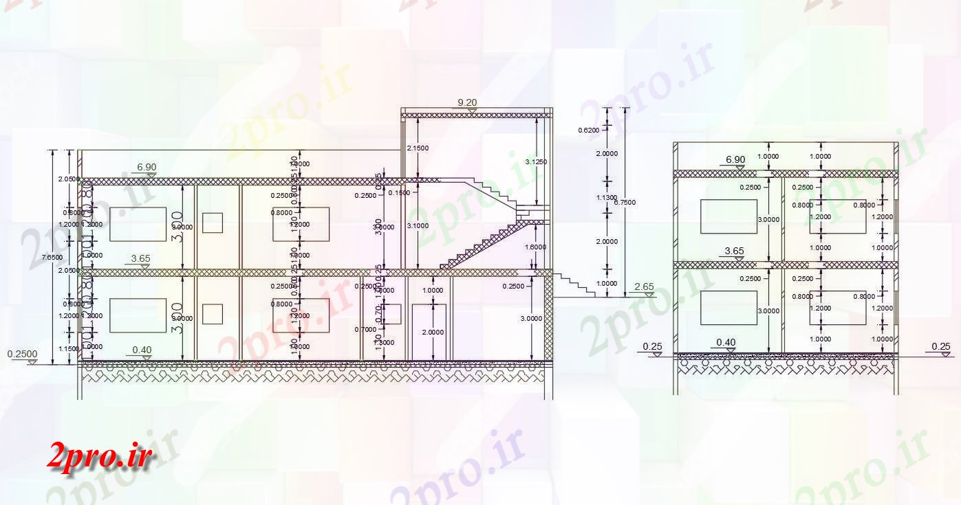 دانلود نقشه مسکونی  ، ویلایی ، آپارتمان  فوت مربع خانه بخش نشیمن  (کد156510)