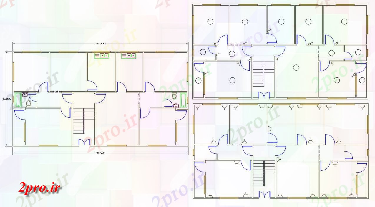 دانلود نقشه مسکونی  ، ویلایی ، آپارتمان  واحد آپارتمان   برق طرح (کد156520)