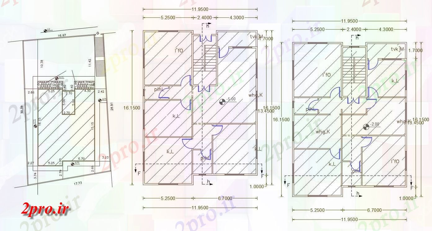 دانلود نقشه خانه های کوچک ، نگهبانی ، سازمانی - X 52 'طرحی خانه (230 میدان متری) 11 در 16 متر (کد156531)