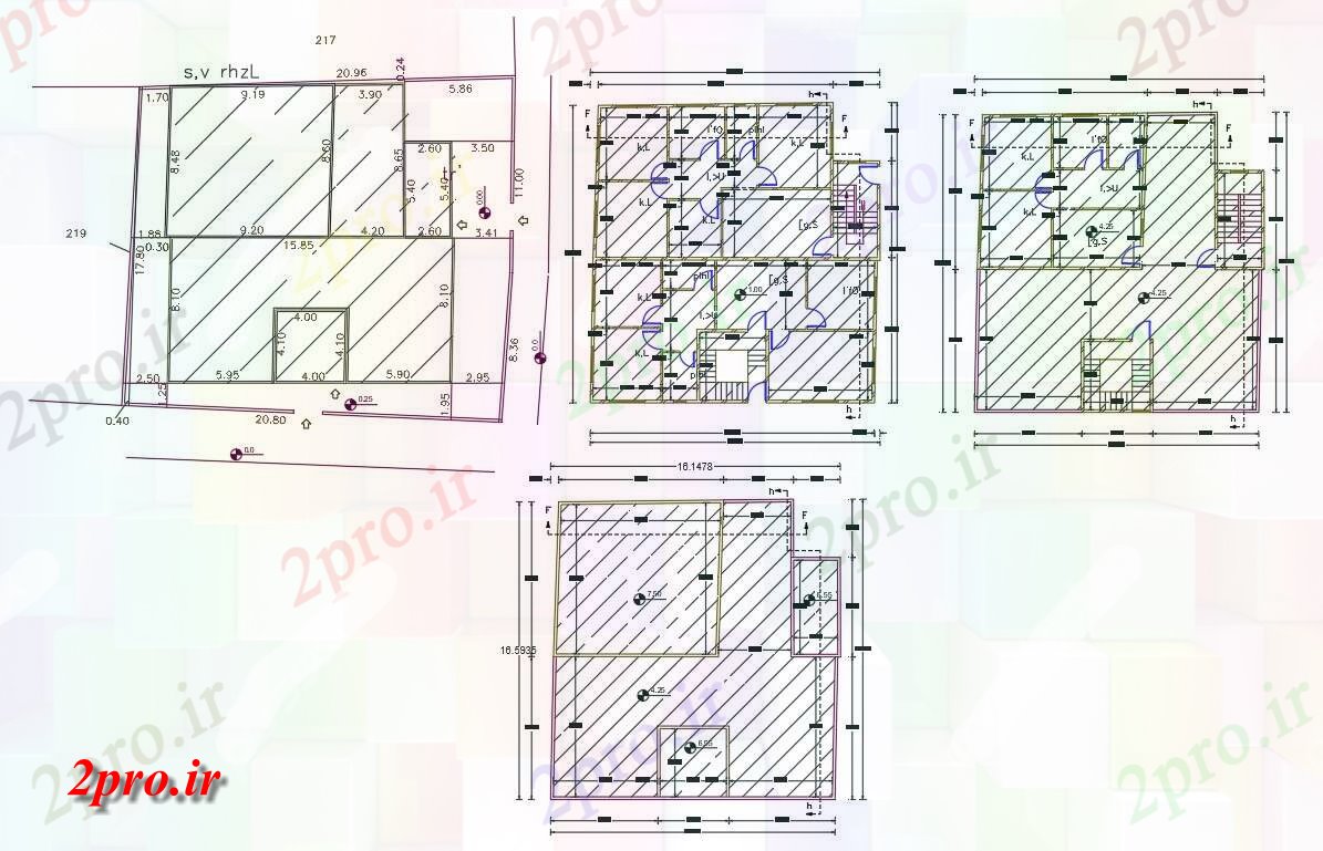 دانلود نقشه مسکونی  ، ویلایی ، آپارتمان  توسط 52 پا آپارتمان   طرح (کد156540)