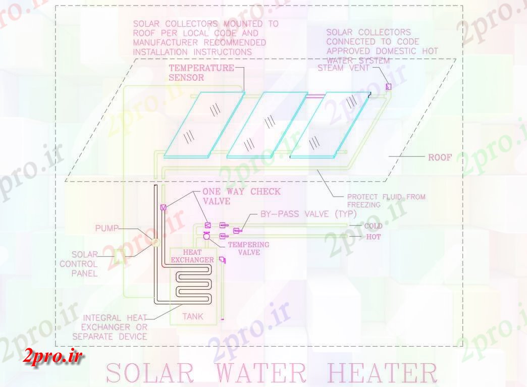 دانلود نقشه مسکونی  ، ویلایی ، آپارتمان  آبگرمکن خورشیدی کارخانه  نشیمن (کد156550)