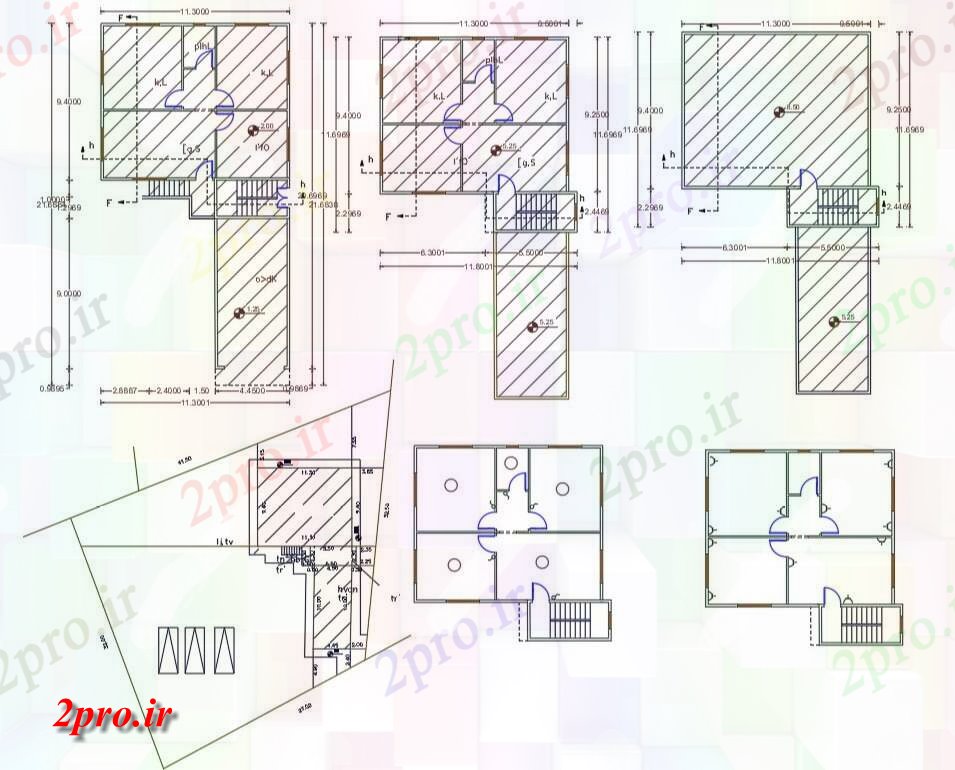 دانلود نقشه مسکونی ، ویلایی ، آپارتمان BHK طراحی آپارتمان طرحی خانه 11 در 21 متر (کد156555)