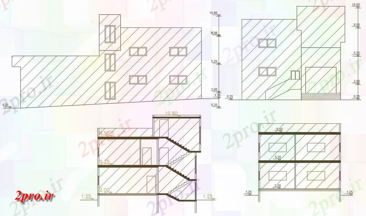 دانلود نقشه مسکونی  ، ویلایی ، آپارتمان  طراحی فروشگاه با ساختمان خانه بخش نمای (کد156556)