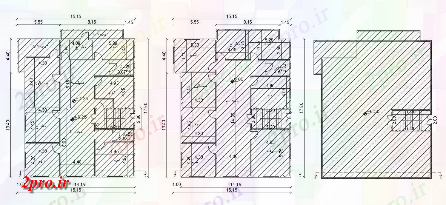 دانلود نقشه مسکونی ، ویلایی ، آپارتمان X 50 اقامت خانه طرحی 15 در 17 متر (کد156565)