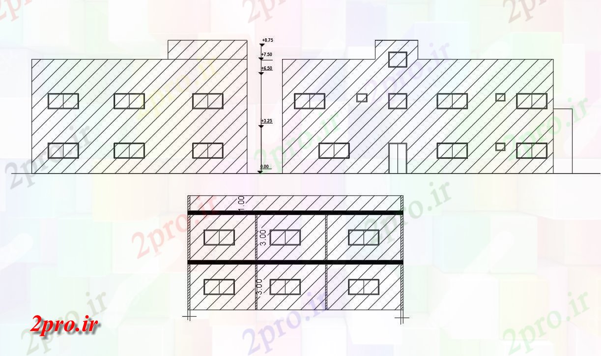 دانلود نقشه مسکونی  ، ویلایی ، آپارتمان  فوت مربع ساختمان خانه (کد156566)