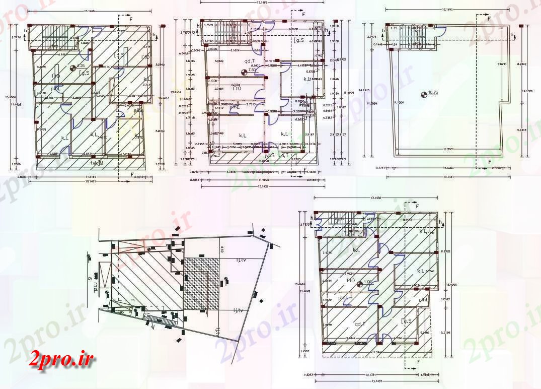 دانلود نقشه مسکونی ، ویلایی ، آپارتمان BHK خانه طرحی (حجم توطئه 210 میدان متری) 13 در 15 متر (کد156597)