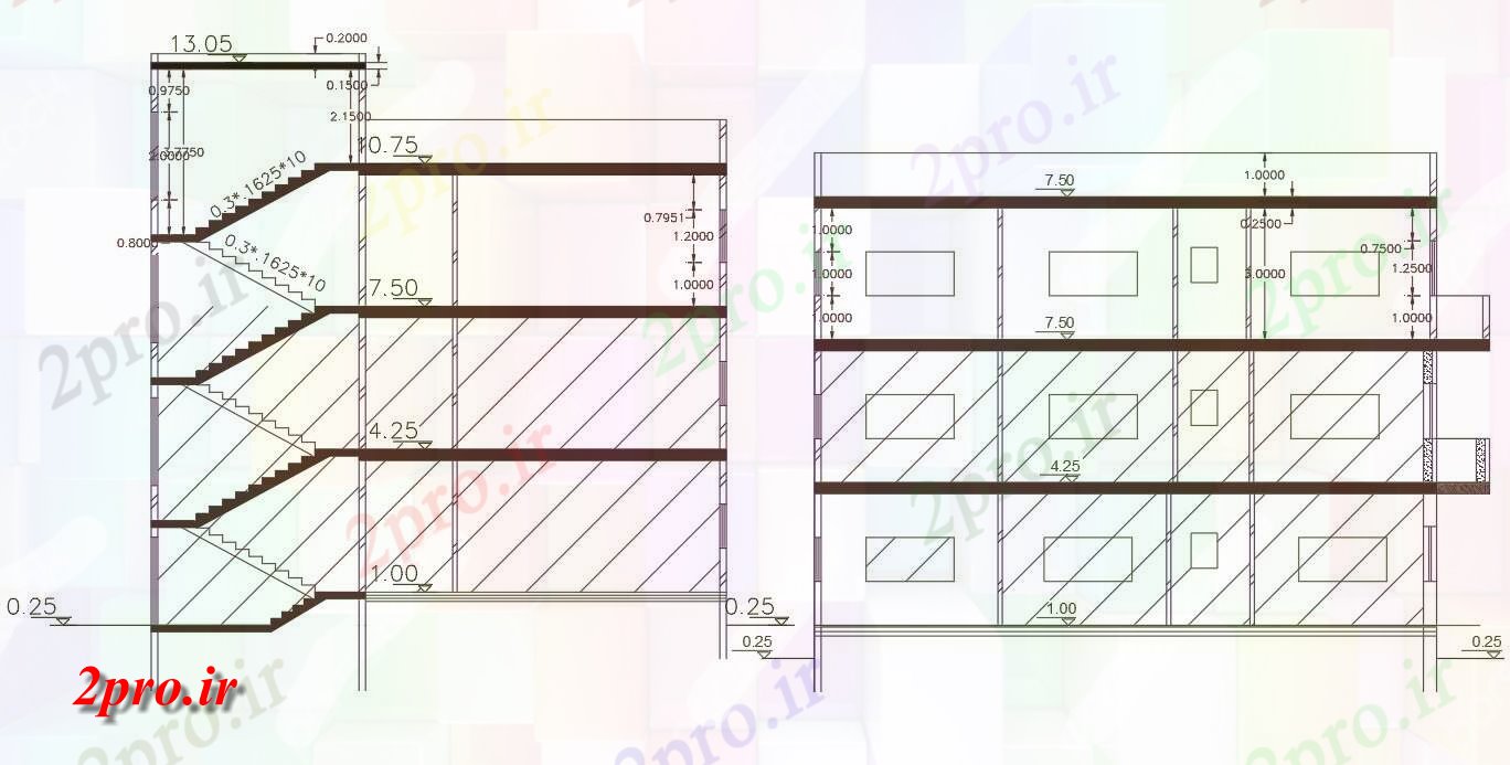 دانلود نقشه مسکونی  ، ویلایی ، آپارتمان  میدان محوطه ساختمان خانه بخش نشیمن (کد156600)