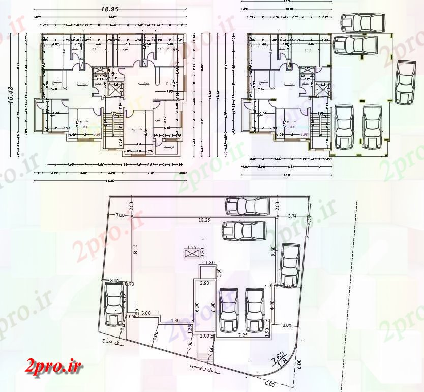 دانلود نقشه مسکونی  ، ویلایی ، آپارتمان  BHK آپارتمان   با طرحی جامع  (کد156607)