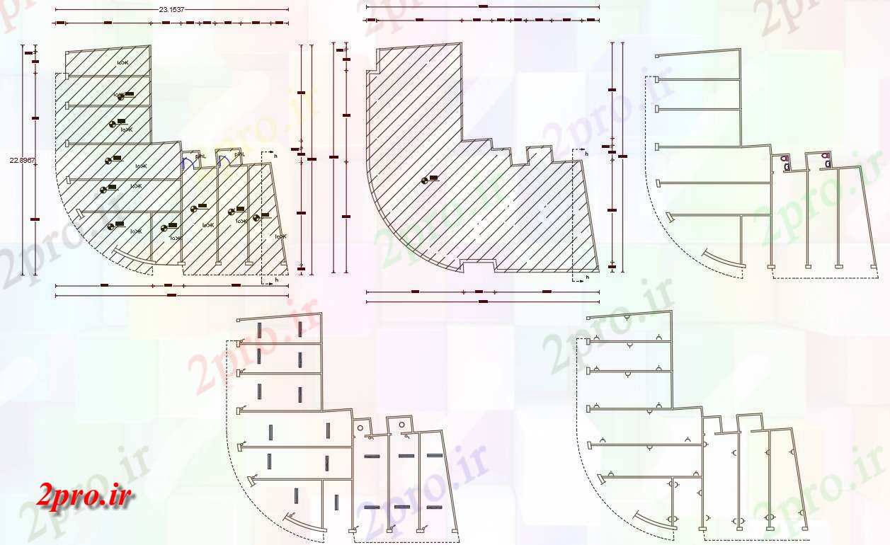 دانلود نقشه ساختمان اداری - تجاری - صنعتی طرحی فروشگاه تجاری طبقه همکف نشیمن 10 در 23 متر (کد156610)