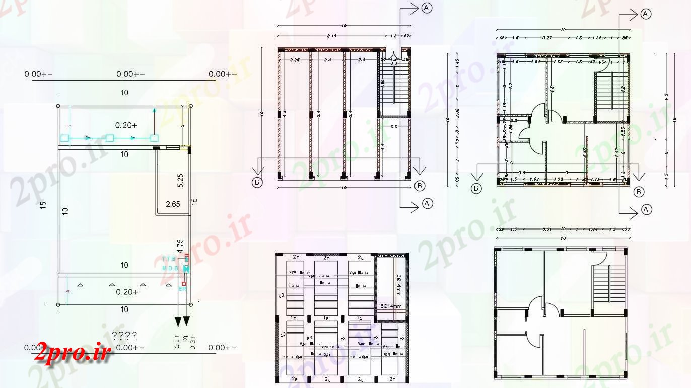 دانلود نقشه مسکونی  ، ویلایی ، آپارتمان  آپارتمان طبقه همکف فروشگاه و اقامت (کد156614)