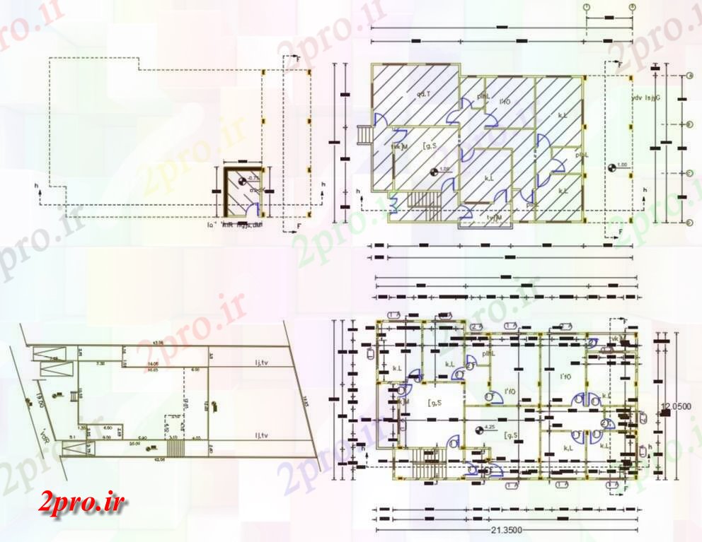 دانلود نقشه مسکونی  ، ویلایی ، آپارتمان   از 3 BHK آپارتمان   طراحی (کد156620)