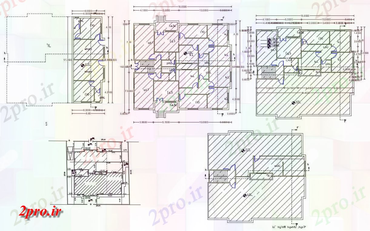 دانلود نقشه مسکونی ، ویلایی ، آپارتمان توسط 62 پا طرحی خانه مشترک 18 در 19 متر (کد156630)