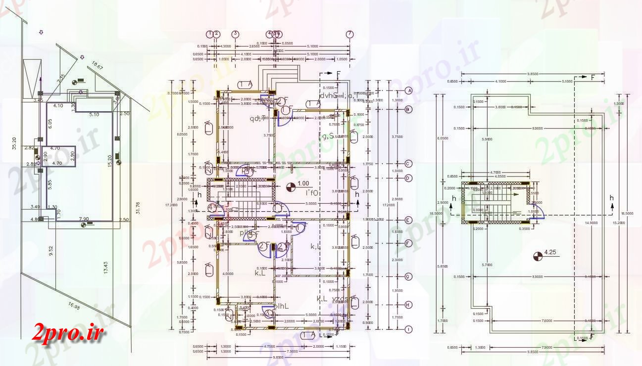 دانلود نقشه مسکونی ، ویلایی ، آپارتمان X 52 معماری 3 BHK خانه طرحی 9 در 17 متر (کد156641)