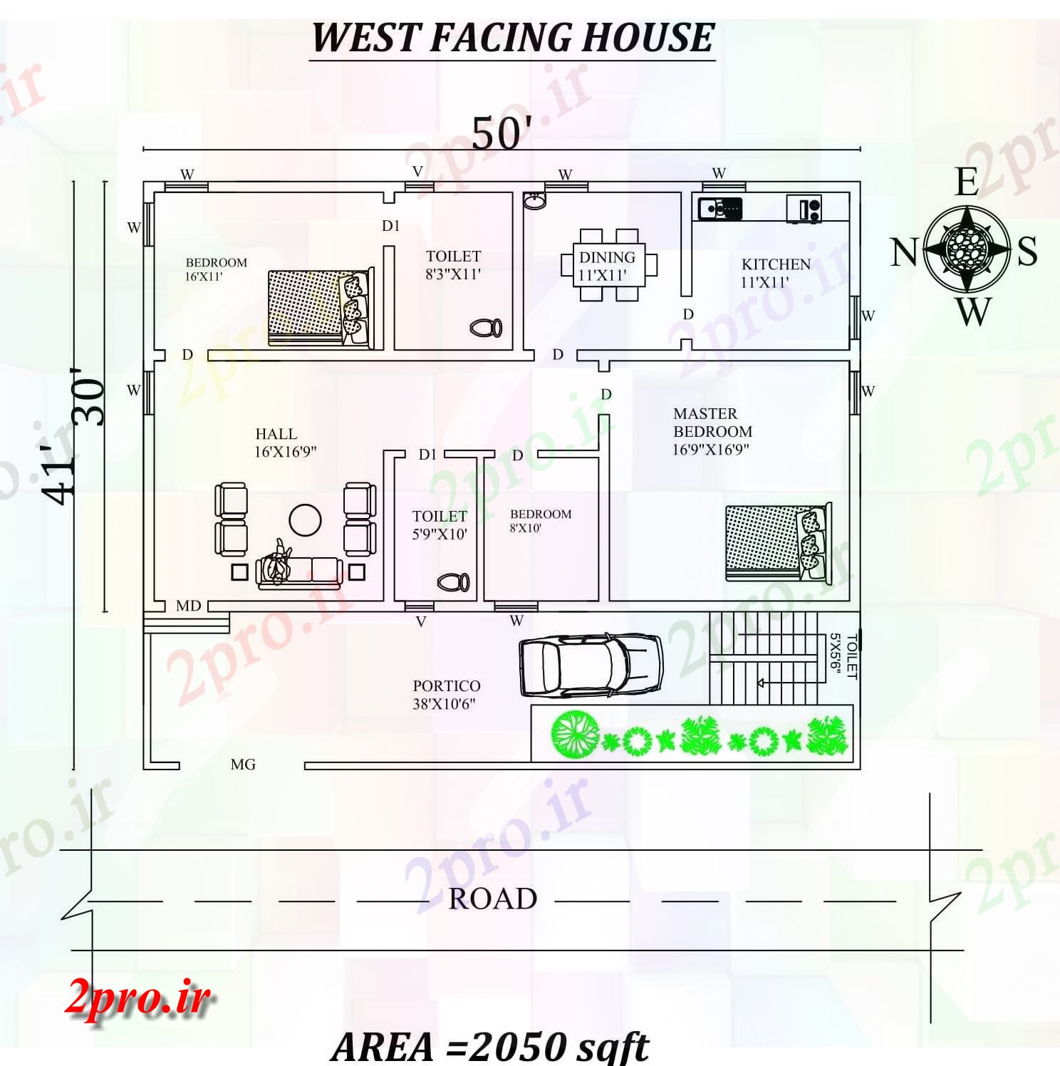 دانلود نقشه مسکونی ، ویلایی ، آپارتمان x41، متفاوت، شکوهمند 3BHk غرب مواجه طرحی خانه به عنوان در هر Vastu Shastra هستند، جزئیات 8 در 14 متر (کد156650)