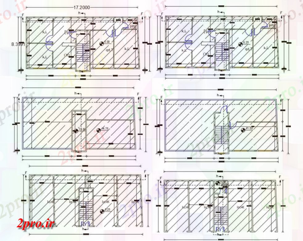 دانلود نقشه مسکونی ، ویلایی ، آپارتمان X 55 پا آپارتمان طرحی طبقه 8 در 17 متر (کد156656)