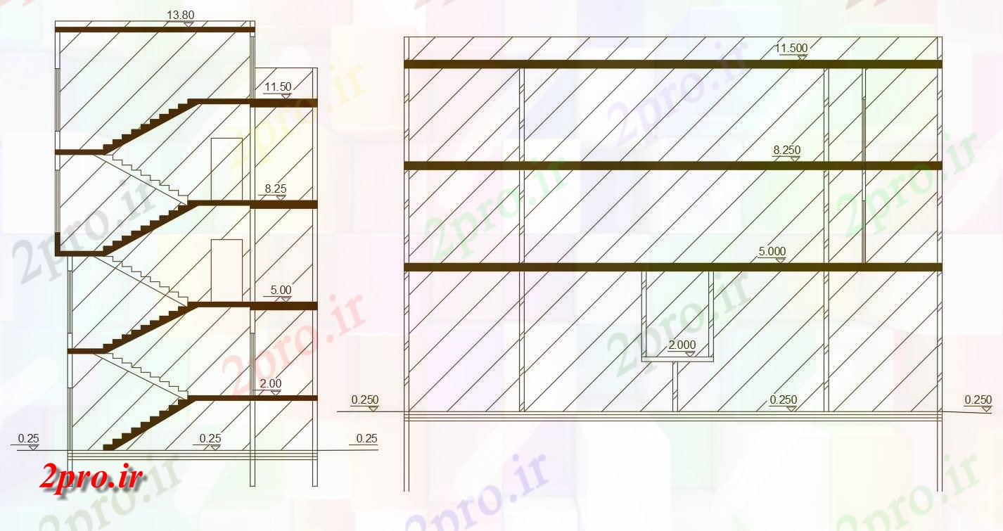 دانلود نقشه مسکونی  ، ویلایی ، آپارتمان  مسکن واحد آپارتمان   ساختمان بخش نشیمن  (کد156658)