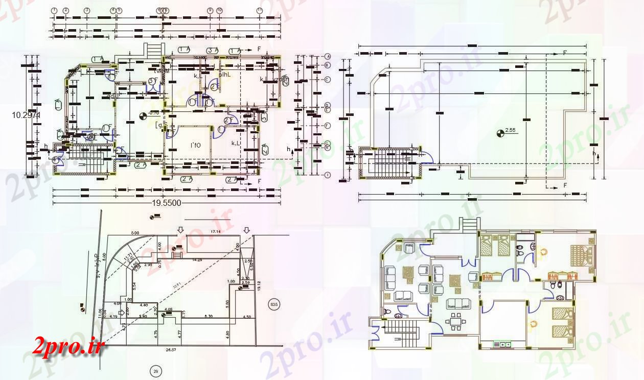 دانلود نقشه مسکونی ، ویلایی ، آپارتمان X 64 خانه طرحی (2048 فوت مربع) 10 در 19 متر (کد156661)