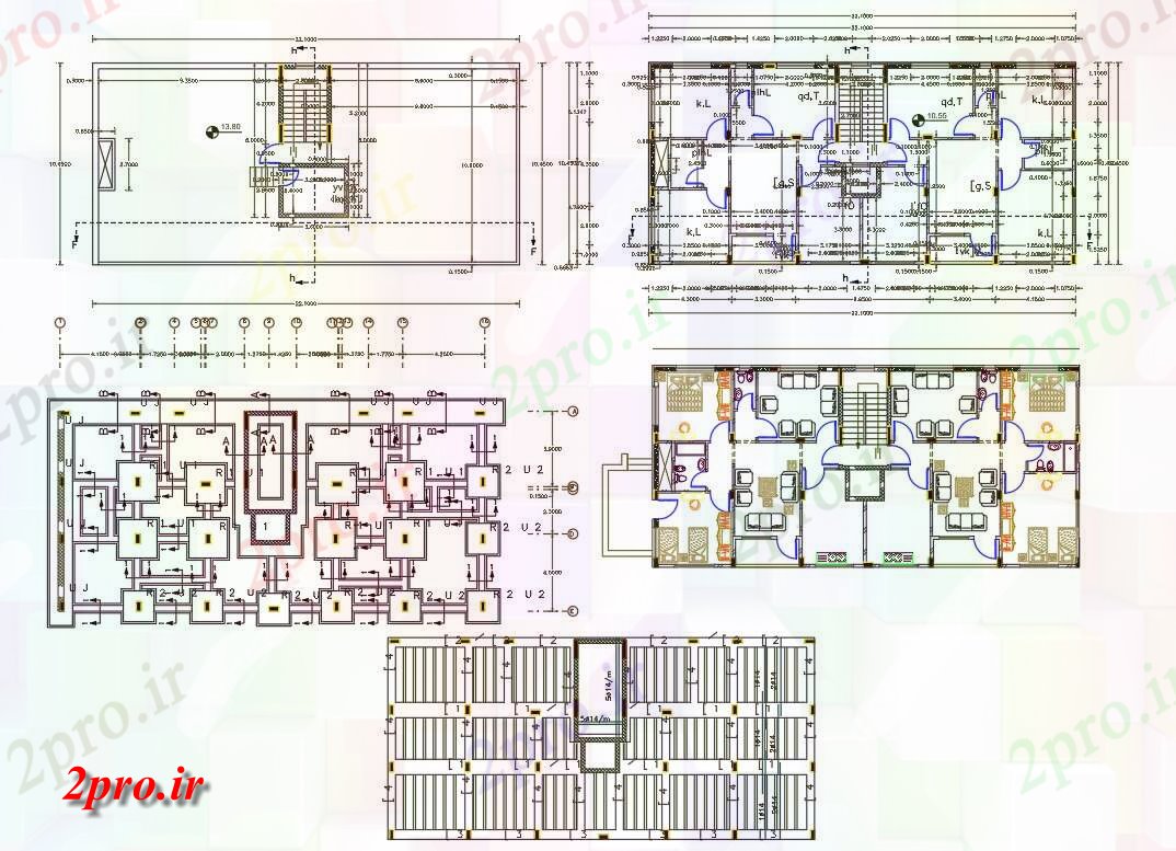 دانلود نقشه مسکونی  ، ویلایی ، آپارتمان  X 72 خانه (256 میدان متری) (کد156676)