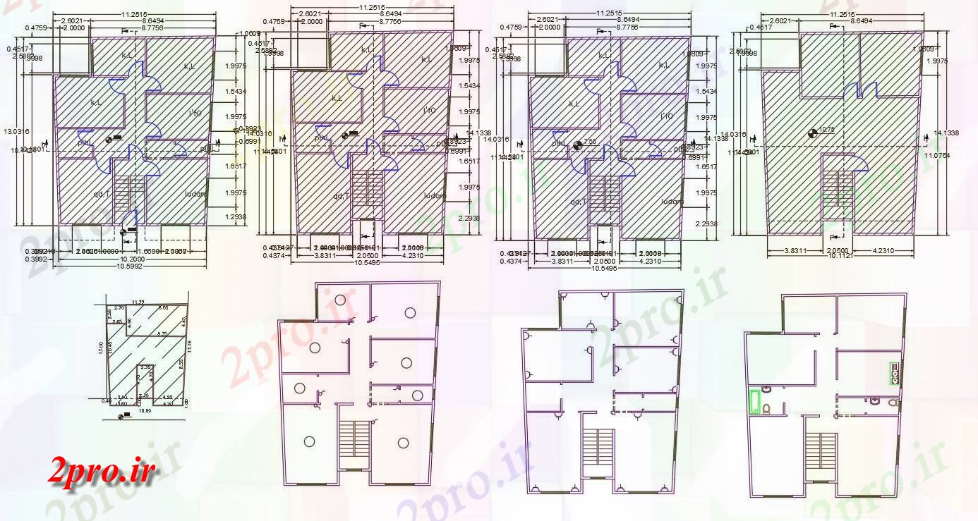 دانلود نقشه مسکونی  ، ویلایی ، آپارتمان  X 42 'اتوکد آپارتمان   خانه (کد156682)