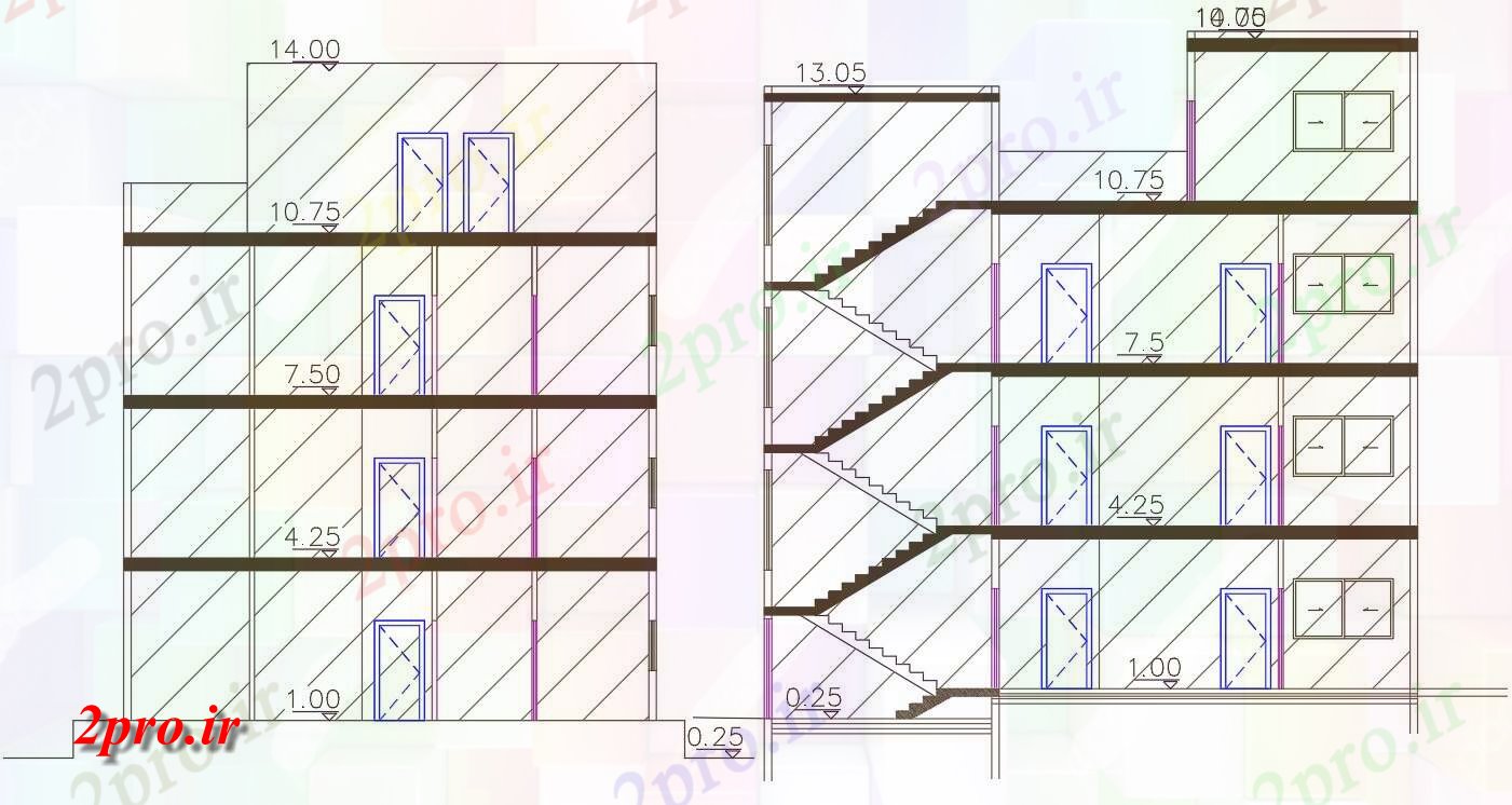 دانلود نقشه مسکونی  ، ویلایی ، آپارتمان  سطحی آپارتمان   ساختمان بخش  (کد156684)