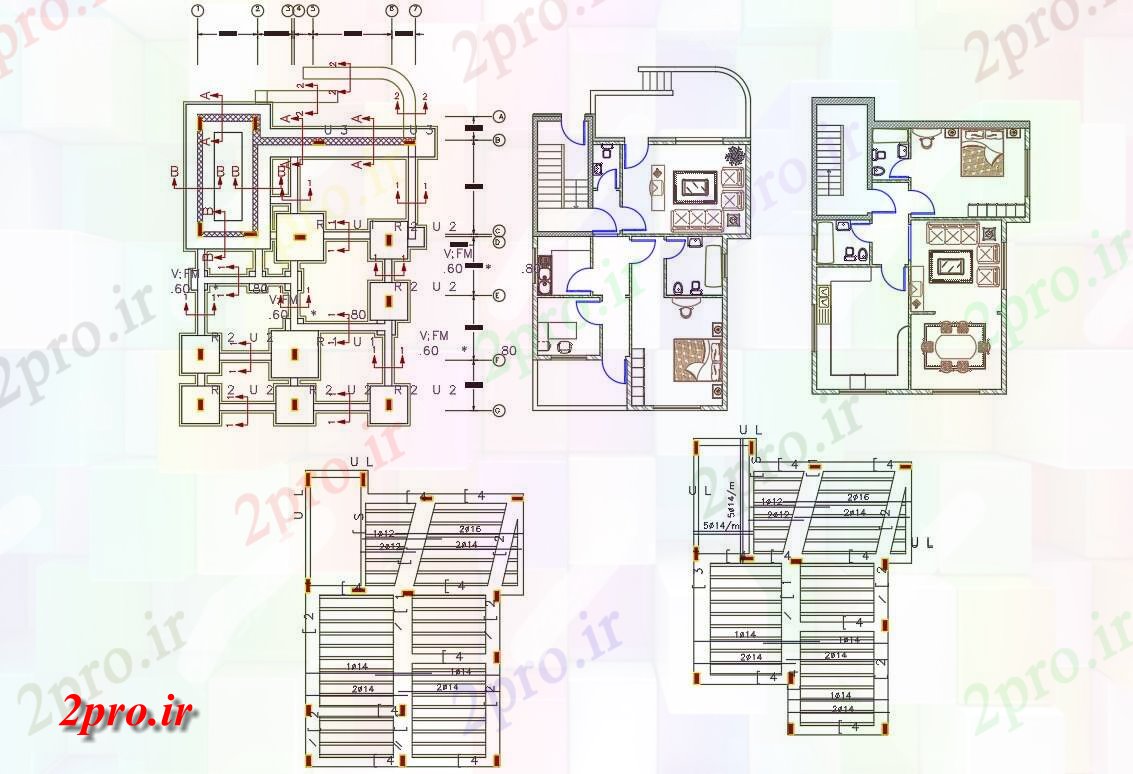 دانلود نقشه مسکونی ، ویلایی ، آپارتمان X 40 خانه مبلمان طرحی (1200 فوت مربع) 9 در 12 متر (کد156697)