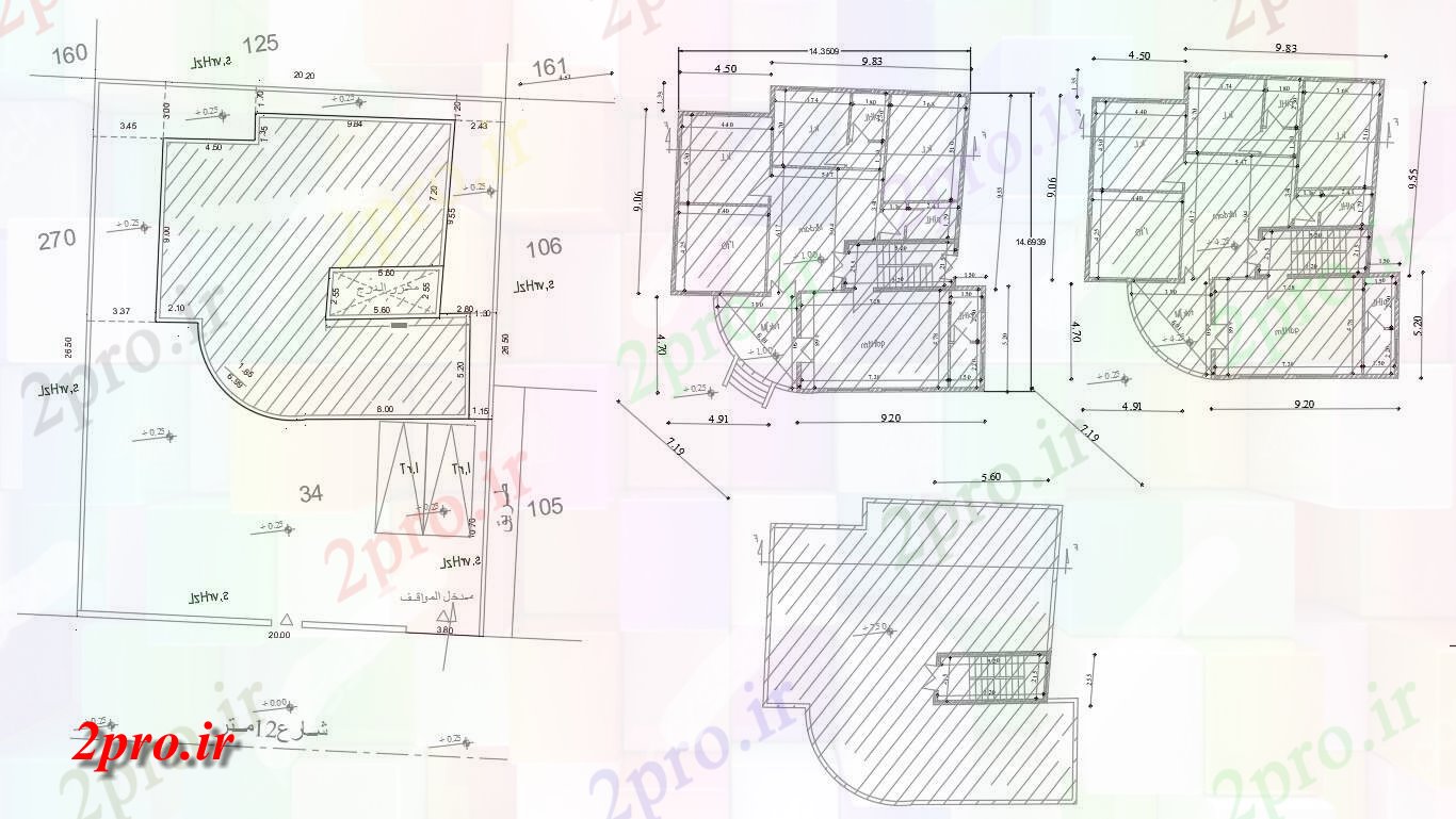 دانلود نقشه خانه های کوچک ، نگهبانی ، سازمانی - معماری ویلایی (250 میدان متری) 14 در 15 متر (کد156699)