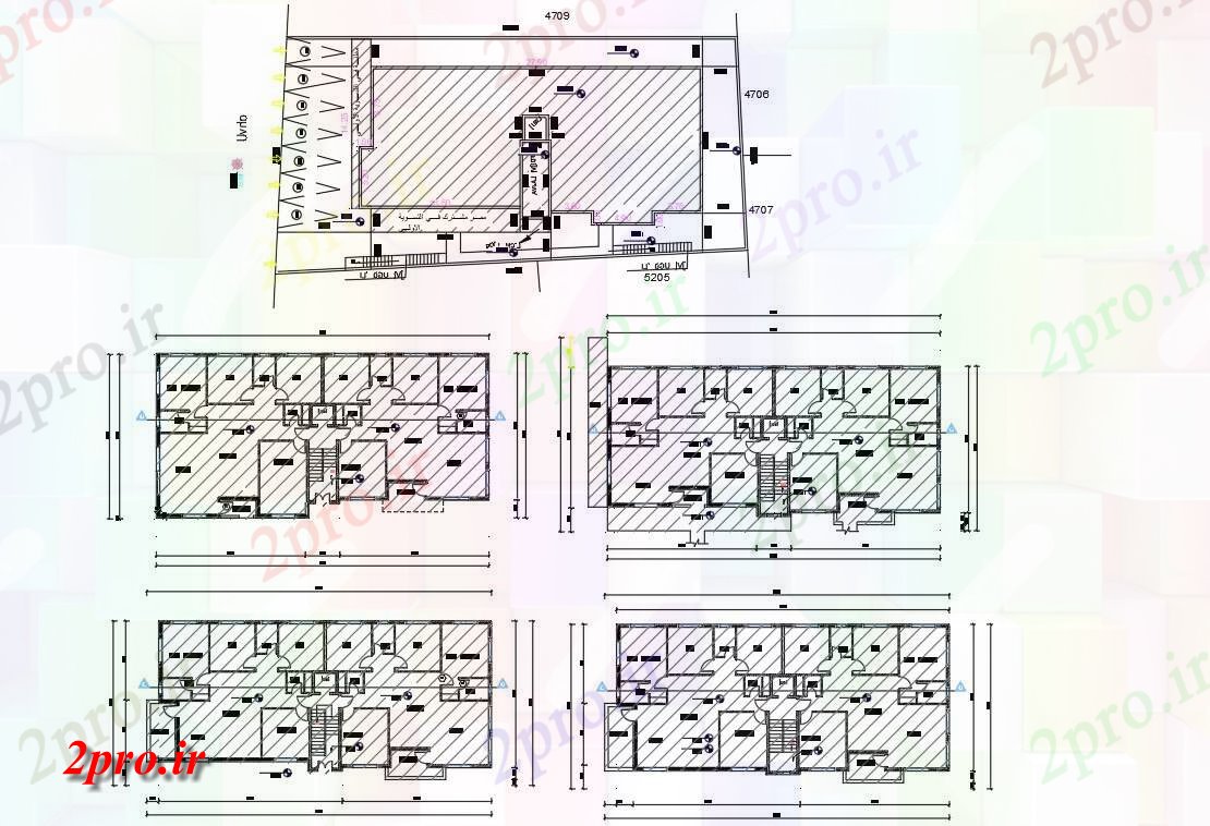 دانلود نقشه مسکونی  ، ویلایی ، آپارتمان  X 90 'آپارتمان طرحی طبقه (کد156709)