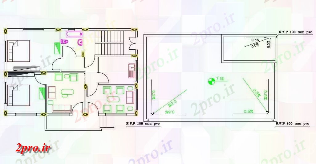 دانلود نقشه مسکونی ، ویلایی ، آپارتمان X 40 خانه مبلمان طرحی (120 میدان متری) 8 در 12 متر (کد156721)