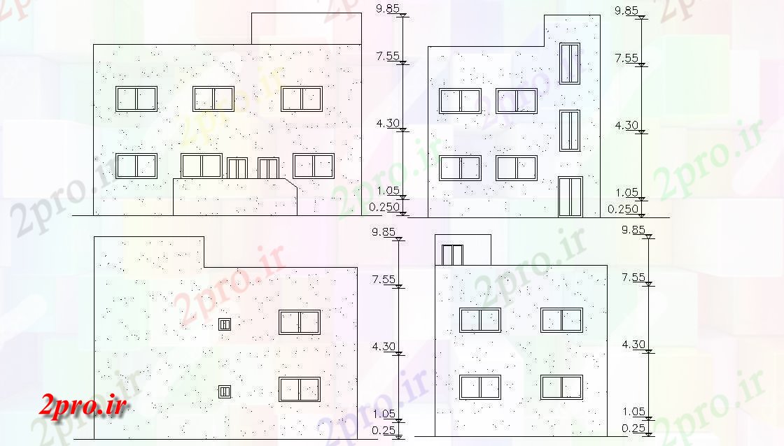 دانلود نقشه مسکونی  ، ویلایی ، آپارتمان  میدان محوطه ساختمان خانه نمای طراحی (کد156722)