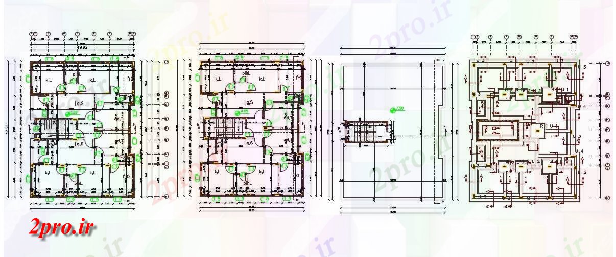 دانلود نقشه مسکونی  ، ویلایی ، آپارتمان  X 55 'آپارتمان خانه (کد156727)