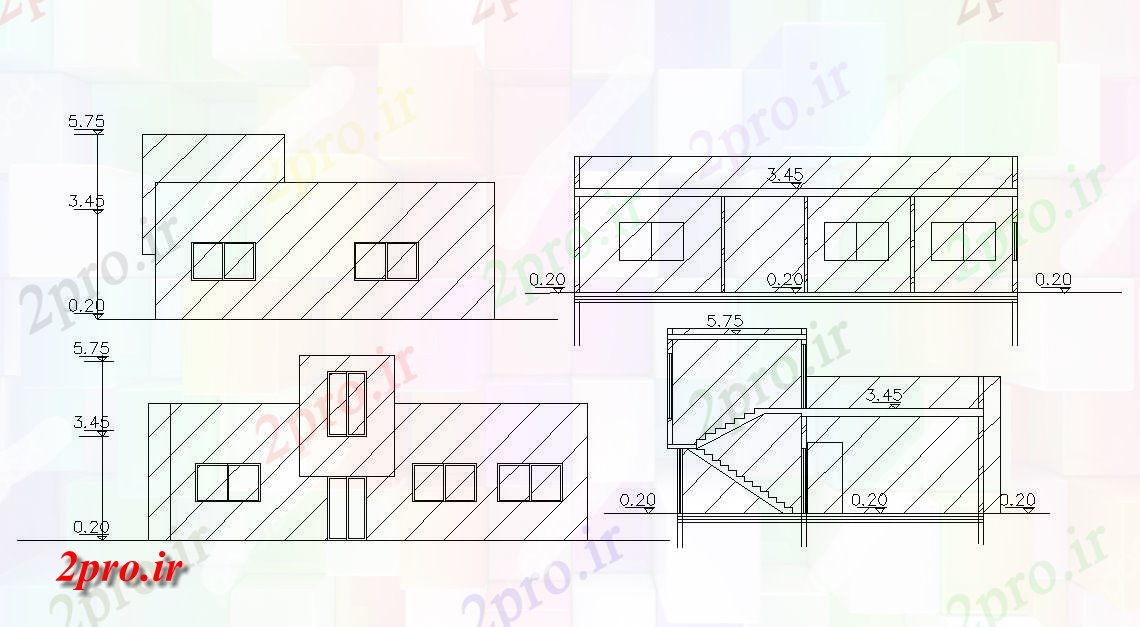 دانلود نقشه مسکونی  ، ویلایی ، آپارتمان  فوت مربع ساختمان خانه (کد156745)