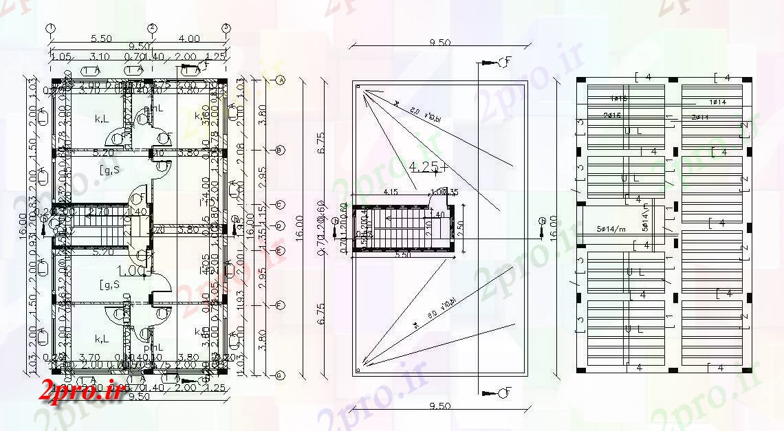 دانلود نقشه مسکونی ، ویلایی ، آپارتمان X 52 خانه طرحی 9 در 16 متر (کد156746)