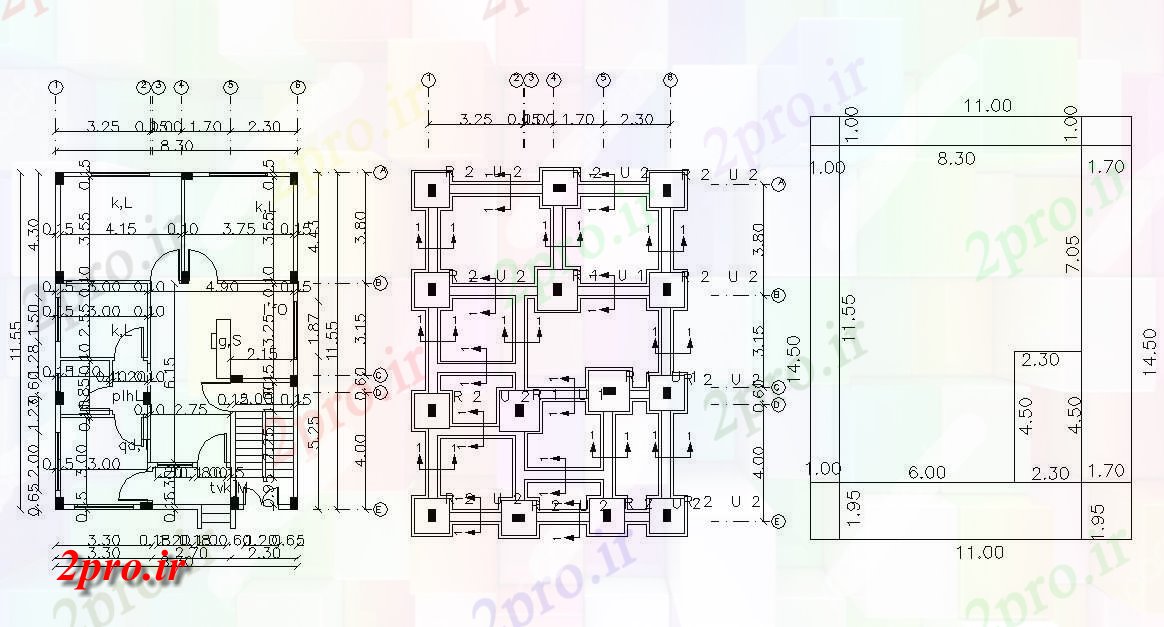 دانلود نقشه خانه های کوچک ، نگهبانی ، سازمانی - X 37 فوت طرحی خانه (111 میدان متری) 8 در 11 متر (کد156748)