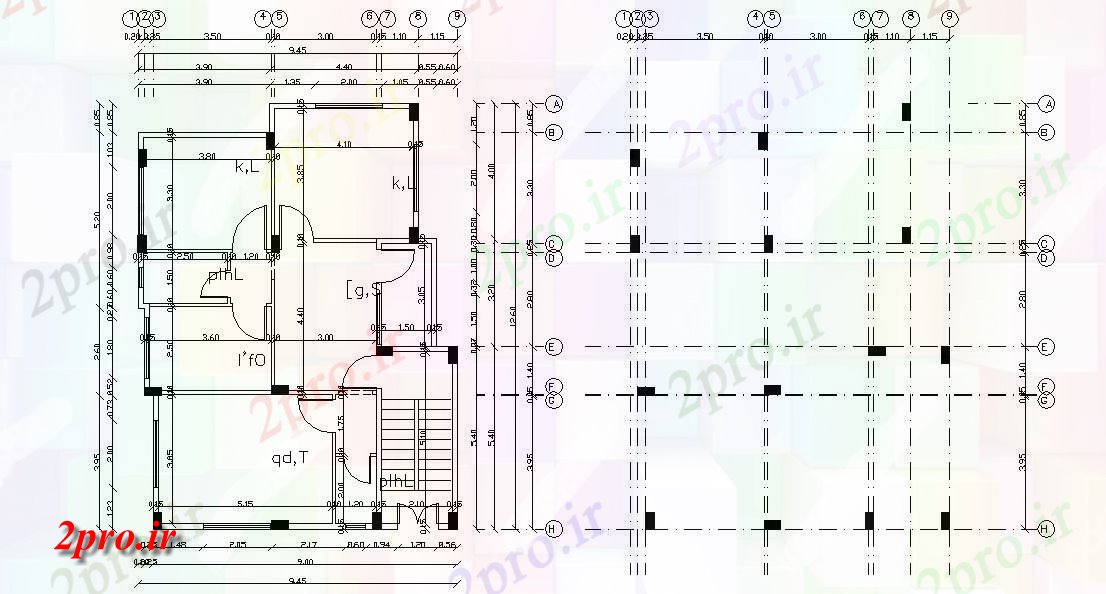 دانلود نقشه خانه های کوچک ، نگهبانی ، سازمانی - X 40 خانه طرح 9 در 12 متر (کد156750)