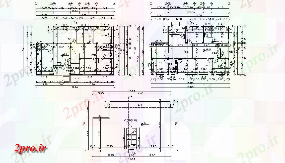 دانلود نقشه مسکونی ، ویلایی ، آپارتمان X 60 طرحی خانه 11 در 18 متر (کد156751)