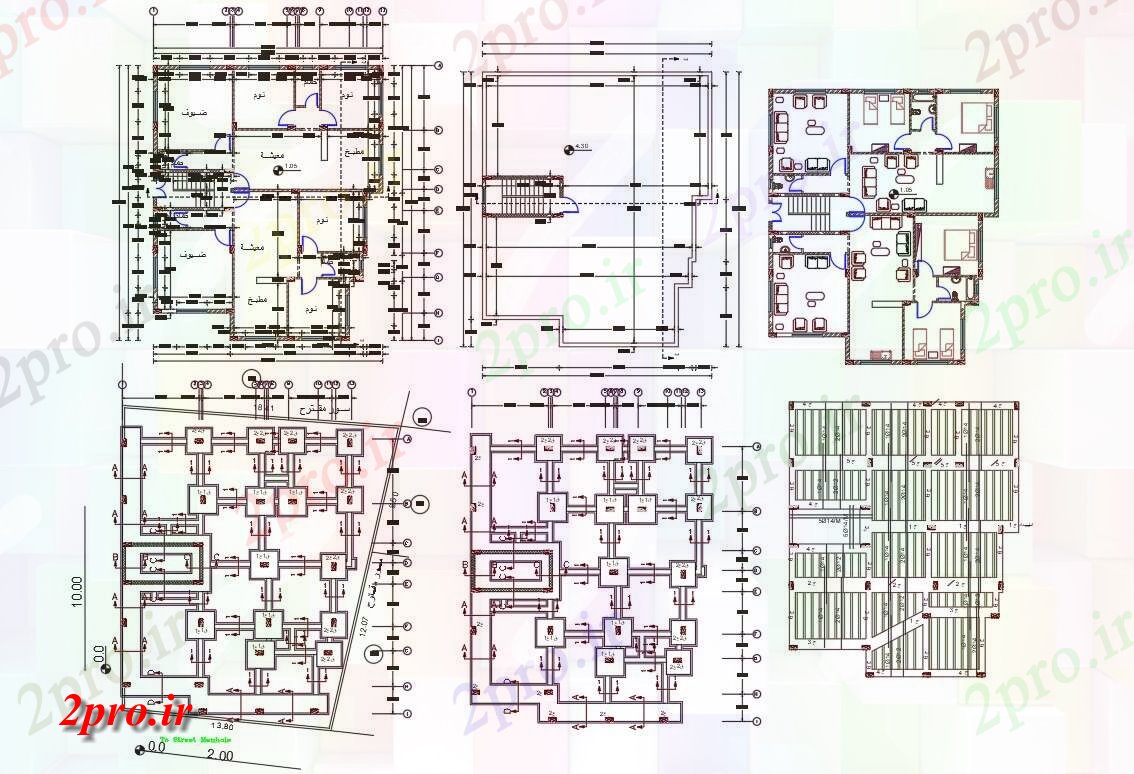 دانلود نقشه مسکونی ، ویلایی ، آپارتمان BHK خانه مشترک طرح 15 در 18 متر (کد156763)