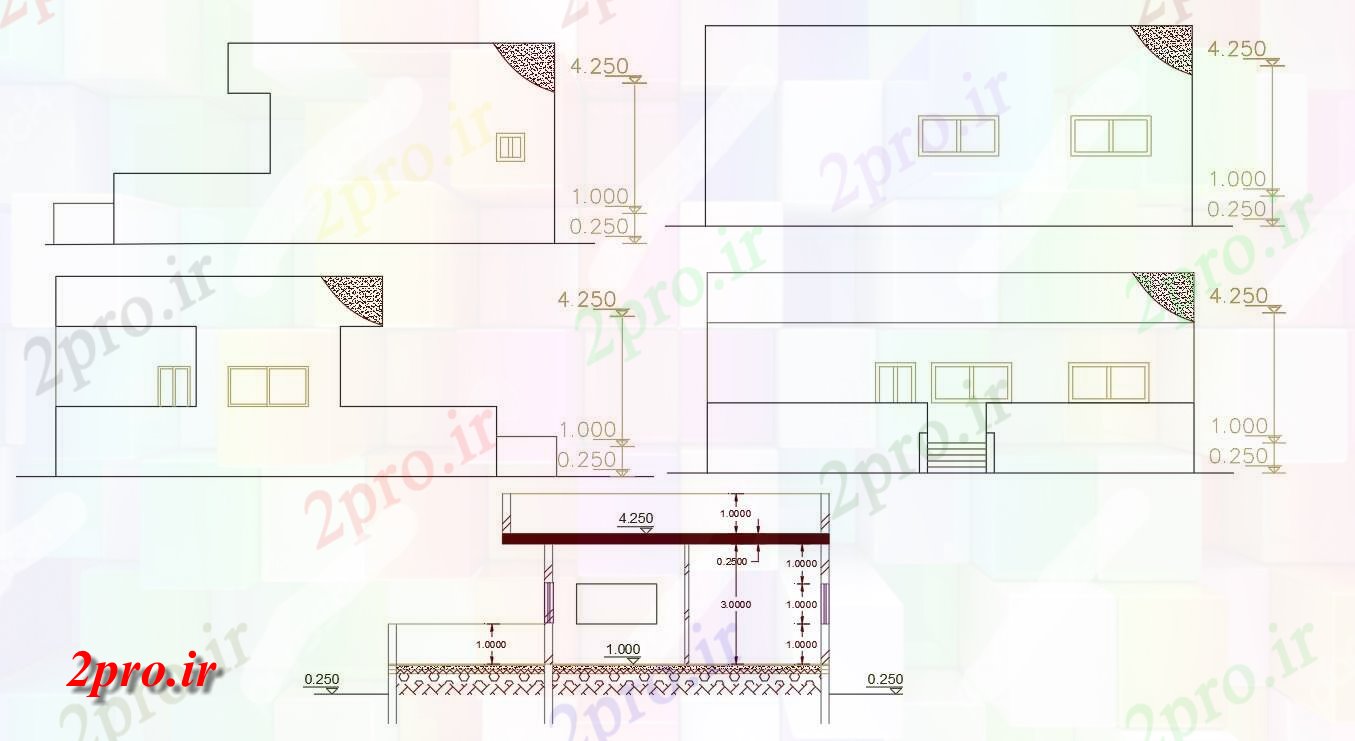 دانلود نقشه مسکونی  ، ویلایی ، آپارتمان  میدان حیاط خانه طراحی ساختمان  (کد156773)