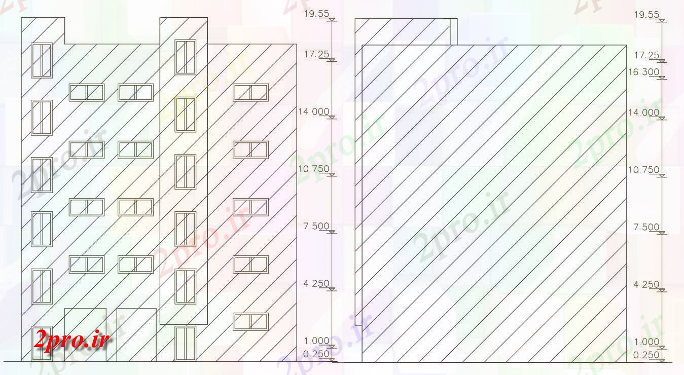 دانلود نقشه مسکونی  ، ویلایی ، آپارتمان  فوت مربع ساختمان خانه نمای طراحی (کد156776)