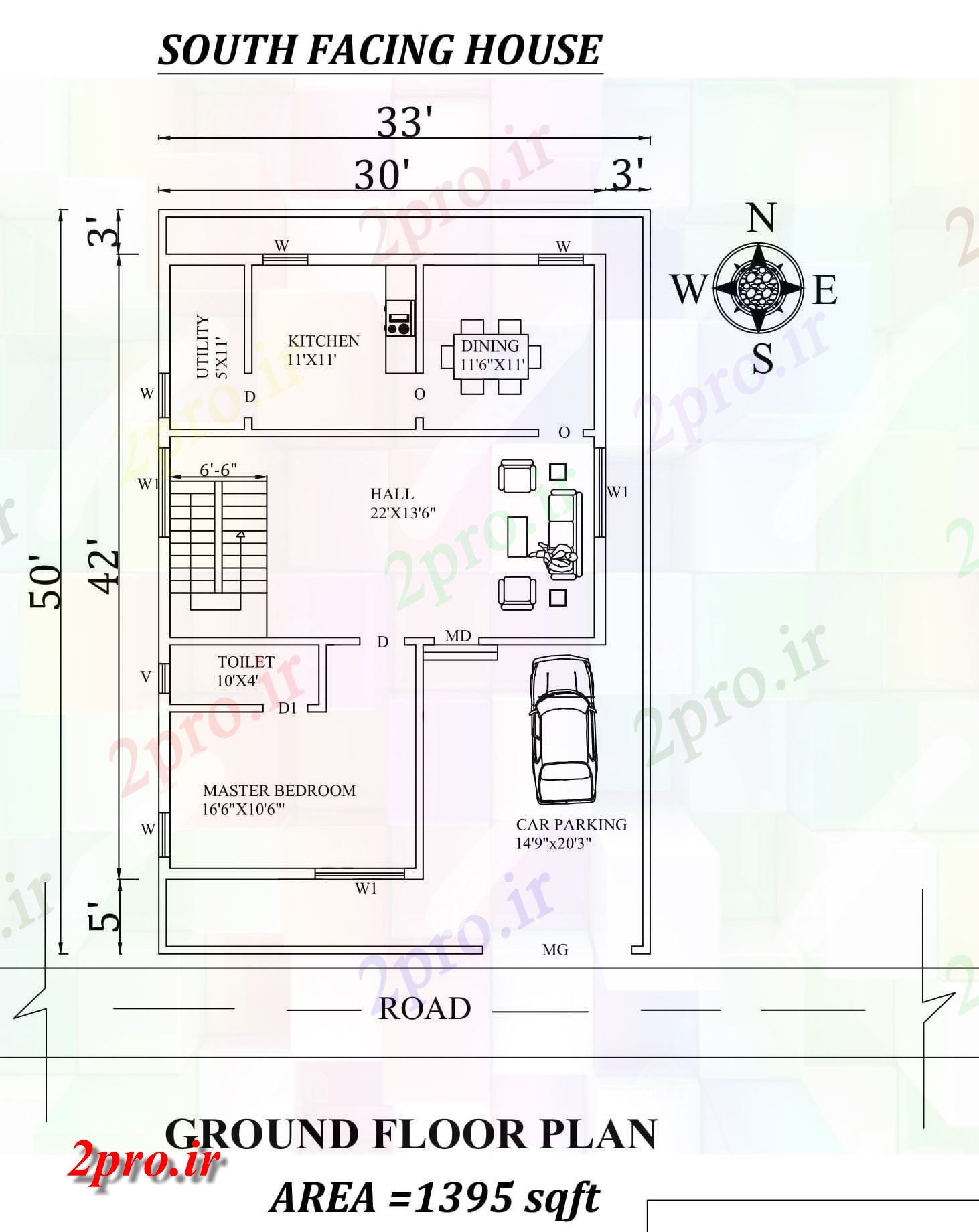 دانلود نقشه مسکونی ، ویلایی ، آپارتمان x50، جنوبی، رو طبقه همکف خانه طرحی به عنوان در هر Vastu Shastra هستند، اتوکد و PDF جزئیات 8 در 12 متر (کد156777)