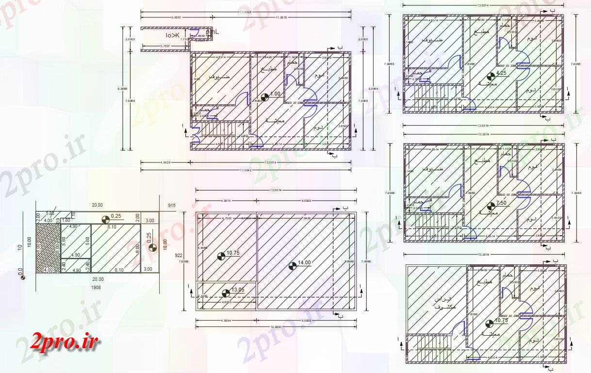 دانلود نقشه مسکونی  ، ویلایی ، آپارتمان  X 46 پا آپارتمان   طرح (کد156788)