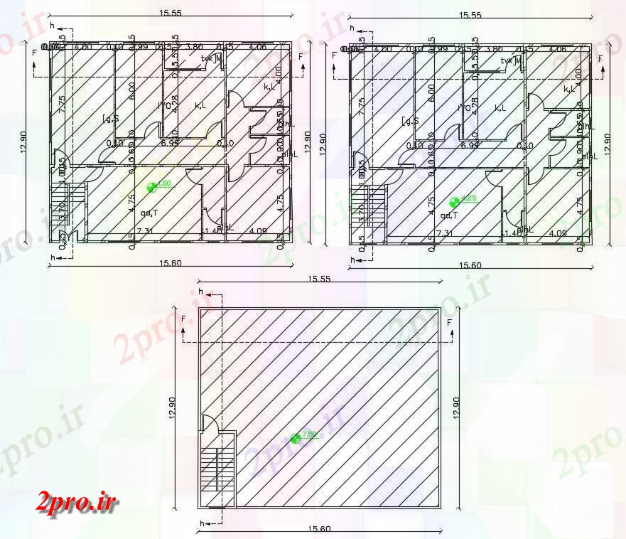 دانلود نقشه مسکونی ، ویلایی ، آپارتمان X 50 طرحی خانه 12 در 15 متر (کد156796)